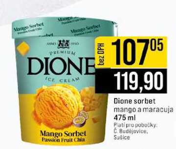 Dione sorbet mango a maracuja 475 ml 