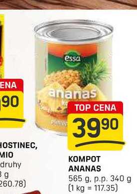KOMPOT ANANAS 565 g. p.p. 340 g