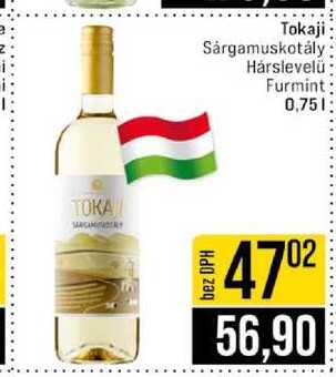 Tokaji Sárgamuskotály Hárslevelű Furmint 0,75l
