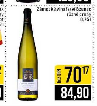 Zámecké vinařství Bzenec různé druhy 0,75l