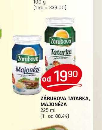 ZÁRUBOVA TATARKA, MAJONÉZA 225 ml