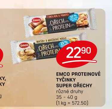 EMCO PROTEINOVÉ TYČINKY SUPER OŘECHY různé druhy 35-40 g 
