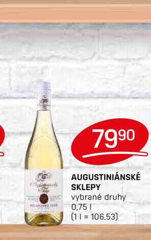 AUGUSTINIÁNSKÉ SKLEPY vybrané druhy 0,75l