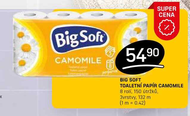 BIG SOFT TOALETNÍ PAPÍR CAMOMILE 8 rolí