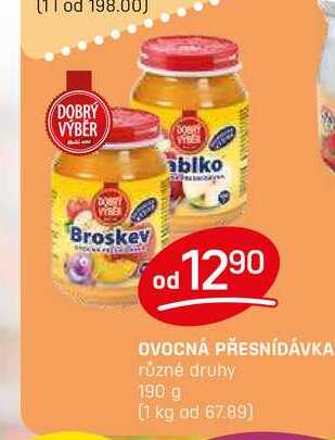 OVOCNÁ PŘESNÍDÁVKA různé druhy 190 g