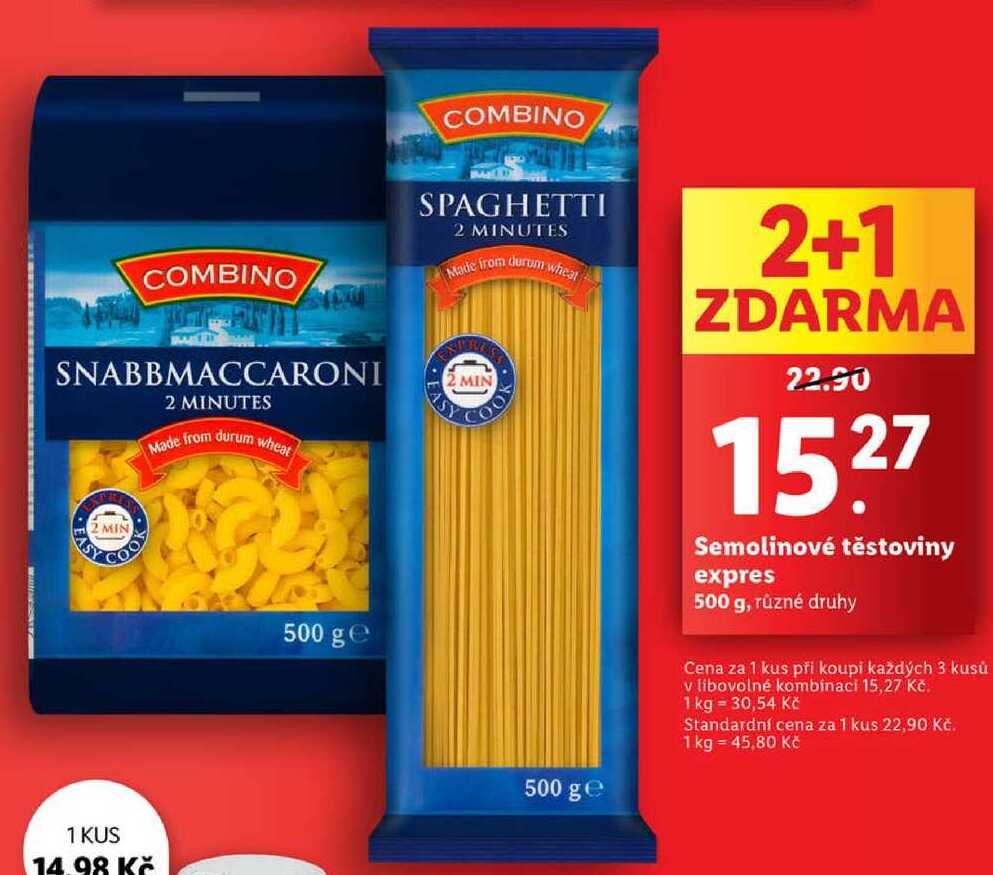 Semolinové těstoviny expres, 500 g