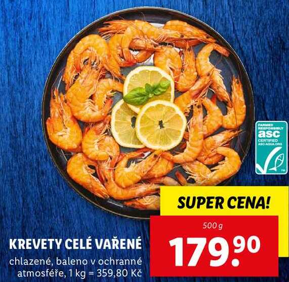 KREVETY CELÉ VAŘENÉ, 500 g