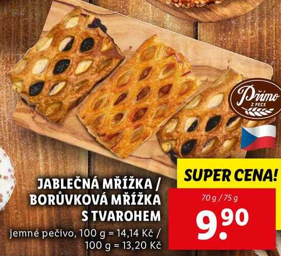 JABLEČNÁ MŘÍŽKA/BORŮVKOVÁ MŘÍŽKA S TVAROHEM, 70 g/75 g