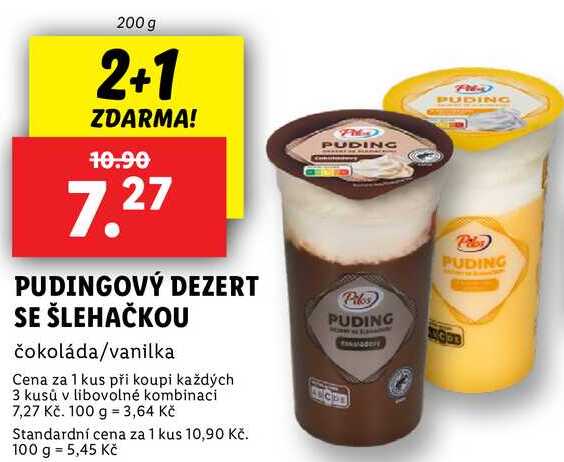 PUDINGOVÝ DEZERT SE ŠLEHAČKOU, 200 g