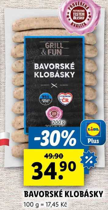 BAVORSKÉ KLOBÁSKY, 200 g