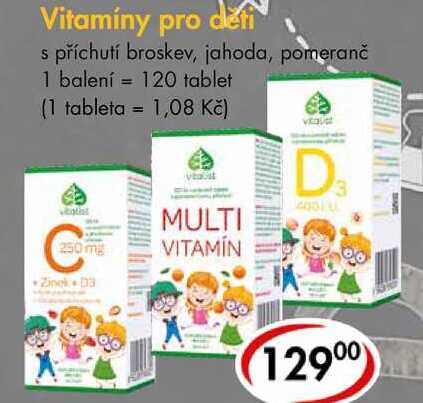 Vitamíny pro děti, 120 tablet
