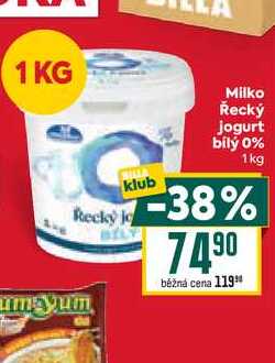 Milko Řecký jogurt bílý 0% 1kg
