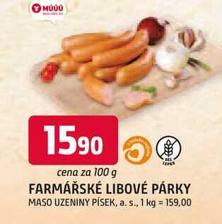 FARMÁŘSKÉ LIBOVÉ PÁRKY 100 g