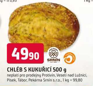 SRNIN CHLÉB S KUKUŘICÍ 500 g 