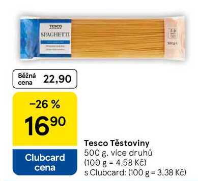 Tesco Těstoviny, 500 g, více druhů