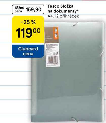 Tesco Složka na dokumenty, A4, 12 přihrádek 