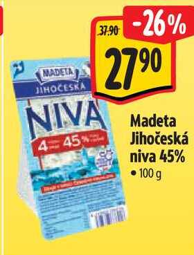 Madeta Jihočeská niva 45%, 100 g 