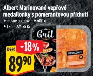 Albert Marinované vepřové medailonky s pomerančovou příchutí, 400 g