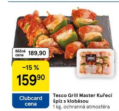Tesco Grill Master Kuřecí špíz s klobásou, 1 kg
