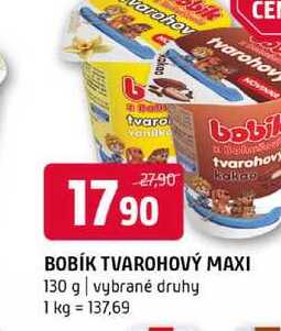 Bobík Tvarohový 130g, vybrané druhy