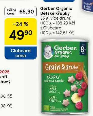 Gerber Organic Dětské křupky, 35 g, více druhů 