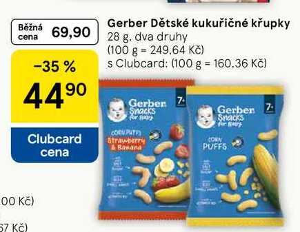 Gerber Dětské kukuřičné křupky, 28 g 