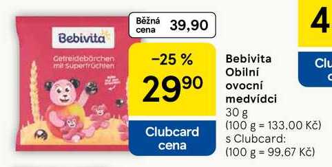 Bebivita Obilní Clu C ovocní medvídci, 30 g 