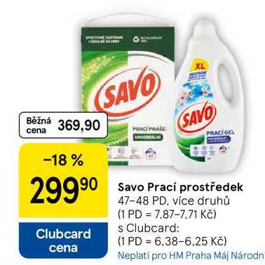 Savo Prací prostředek, 47-48 PD, více druhů  
