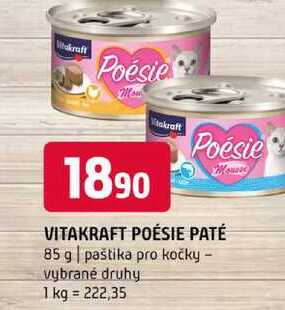 VITAKRAFT POÉSIE PATÉ 85 g paštika pro kočky vybrané druhy 