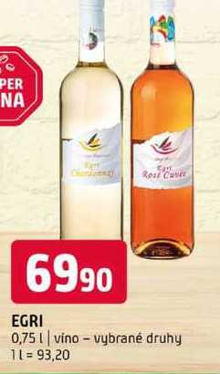 EGRI 0,75l vino vybrané druhy 