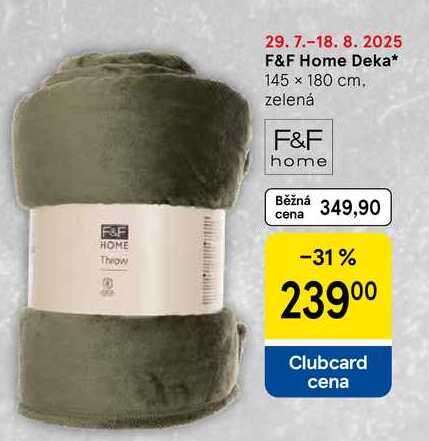 F&F home deka, 145 x 180 cm, zelená