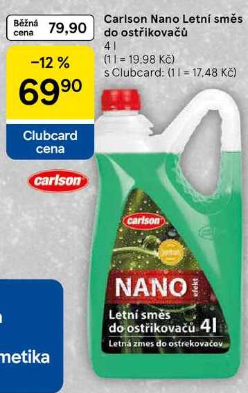 Carlson Nano Letní směs do ostřikovačů, 4 l 
