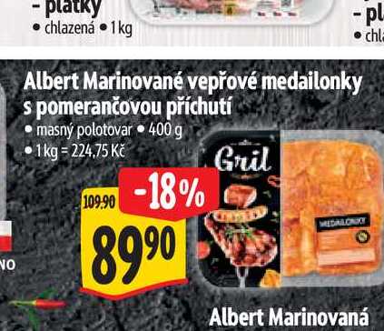   Albert Marinované vepřové medailonky s pomerančovou příchutí  400 g 