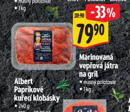   Marinovaná vepřová játra na gril  1kg 