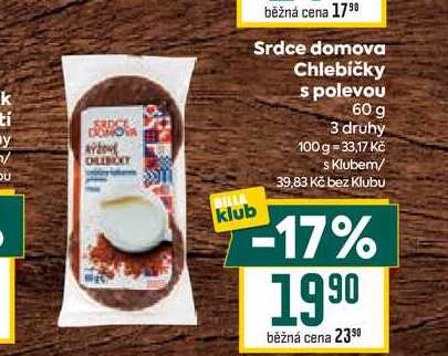 Srdce domova Chlebíčky s polevou 60 g 