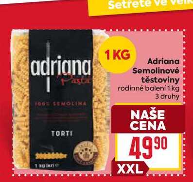 Adriana Semolinové těstoviny rodinné balení 1kg