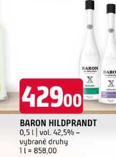 BARON HILDPRANDT 0,5l vol. 42,5% vybrané druhy