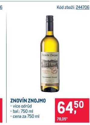 ZNOVÍN ZNOJMO vice odrůd 750 ml 