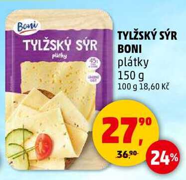 TYLŽSKÝ SÝR BONI plátky, 150 g 