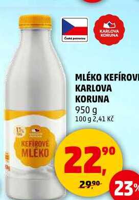 MLÉKO KEFÍROVE KARLOVA KORUNA, 950 g 