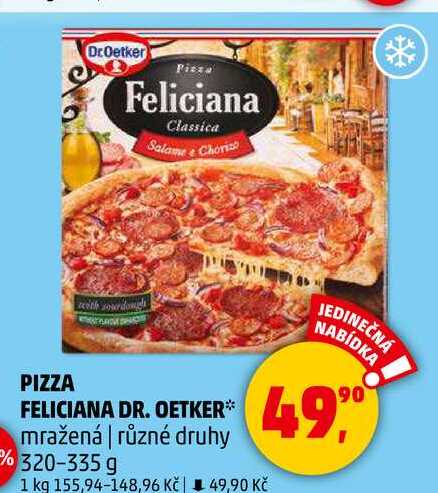 PIZZA FELICIANA DR. OETKER mražená různé druhy, 320-335 g 