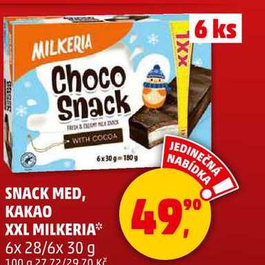 SNACK MED, KAKAO XXL MILKERIA, 6x 28/6x 30 g  