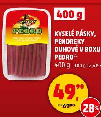 KYSELÉ PÁSKY, PENDREKY DUHOVÉ V BOXU PEDRO, 400 g 