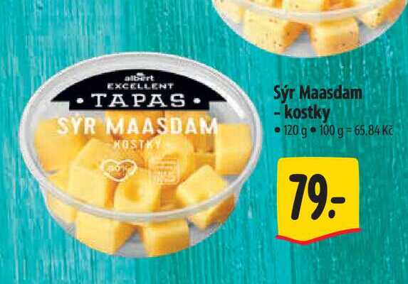   Sýr Maasdam - kostky 120 g 