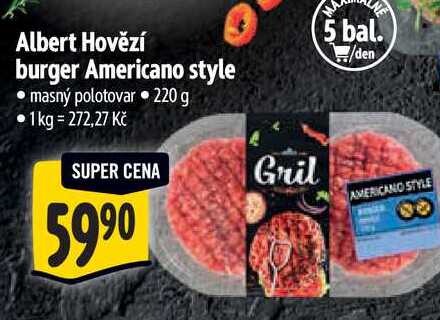  Albert Hovězí burger Americano style 220 g