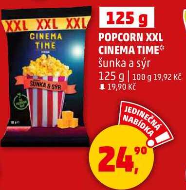 POPCORN XXL CINEMA TIME šunka a sýr, 125 g 