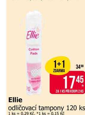 Ellie odličovací tampony 120 ks 