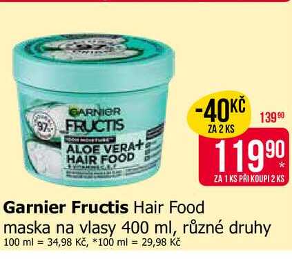 Garnier Fructis Hair Food maska na vlasy 400 ml, různé druhy 