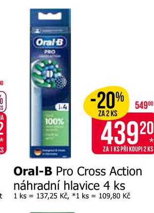 Oral-B Pro Cross Action náhradní hlavice 4 ks 