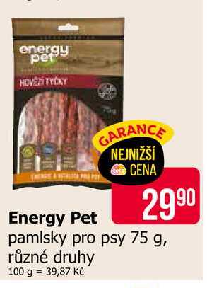 Energy Pet pamlsky pro psy 75 g, různé druhy 